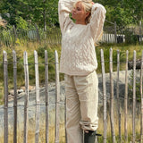 FLARED LEG LINEN PANTS