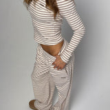 PALMER SOFT STRIPE WIDE LEG PANTS